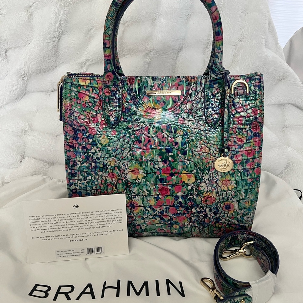Brahmin Colorful Croc-Embossed Satchel